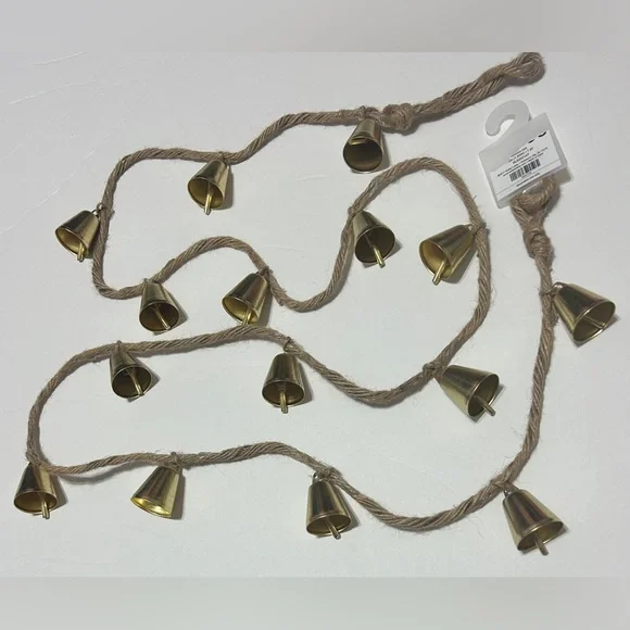 NEW Hobby Lobby Gold Bell Christmas Garland 72”