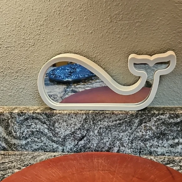 Whale Shaped White Table Mirror