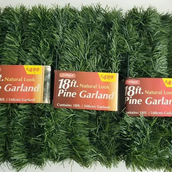 VTG JoyBrite String Garland Green Pine 18ft / 54ft Natural Look Lot of 3 Strand