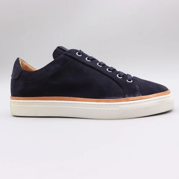 Allen Edmonds Flynn Sneaker Mens Size 11.5D Navy Suede Lace Up Casual Shoes
