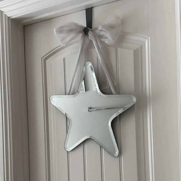 Vintage Pottery Barn Teen Star-Shaped Mirror with Ribbon