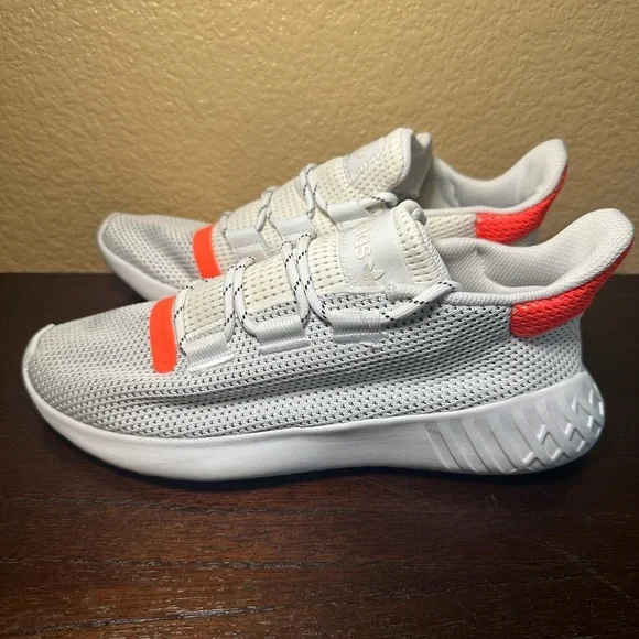 Mens Adidas White and Orange Sneakers