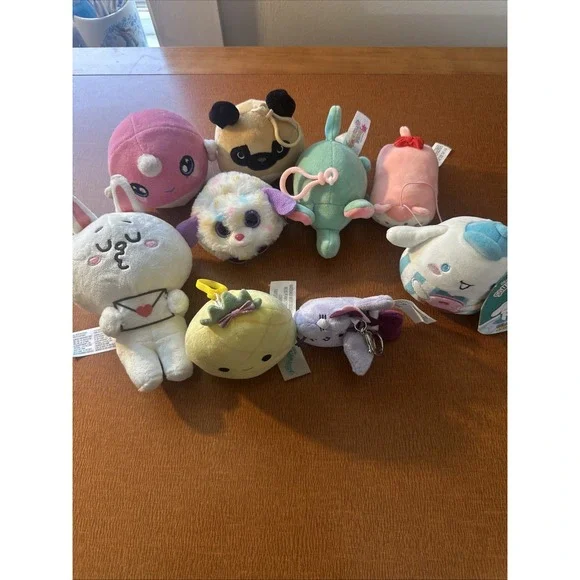 Lot Of 9 Small Squishy Plush: Swuishmallows, TY, Smoochy, Others Some With Tags