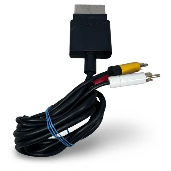 Microsoft Xbox 360 Composite AV Cable RCA X821376-002 Gray Connector OEM Black