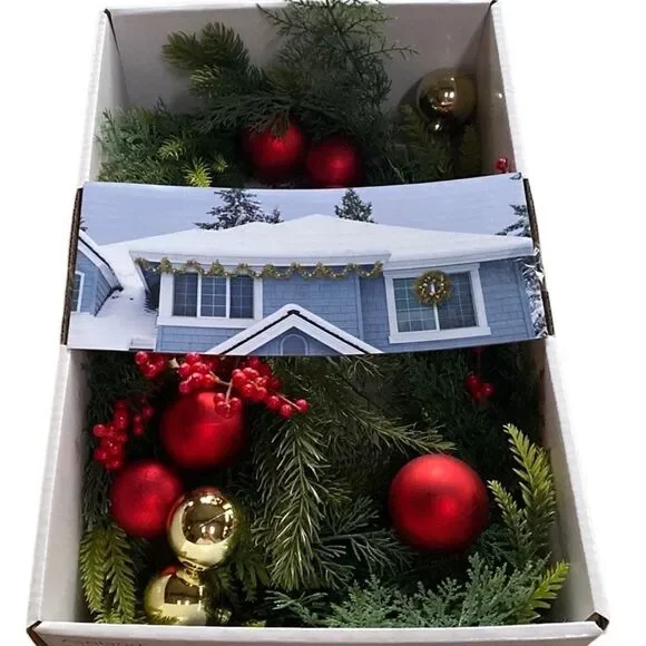 Ashland Ornaments & Berries Garland | 6 Feet | Outdoor Holiday Décor |New in Box