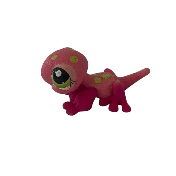 Littlest Pet Shop #1455 Pink & Green Gecko Lizard