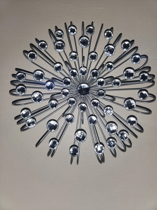 Decorative Silver Burst Wall Sculpture - Home Wall Decor