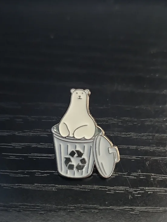 White Polar Bear Enamel Pin - Cute Small Pets Accessory