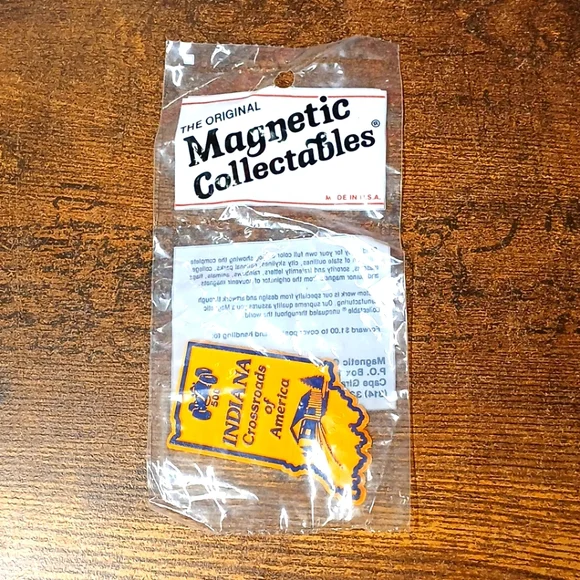 Vintage The Original Magnetic Collectibles INDIANA State Shaped Magnet