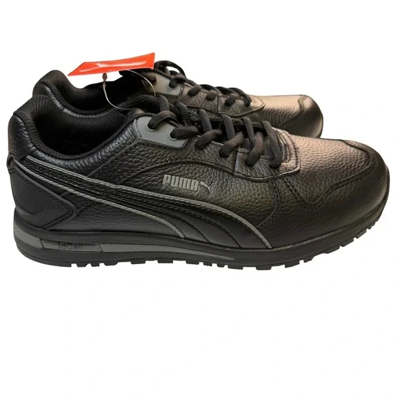Puma Safety Frontside Black Soft Toe Work Shoes Slip Resistant Size 9 NWT