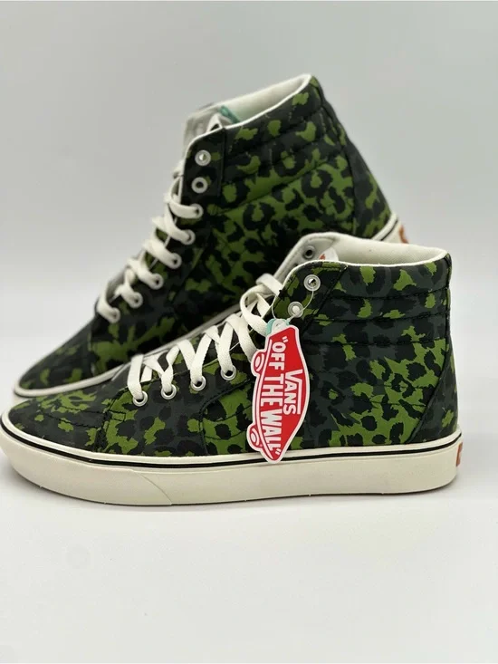 Vans High-Top Sneakers in Green Leopard Camo