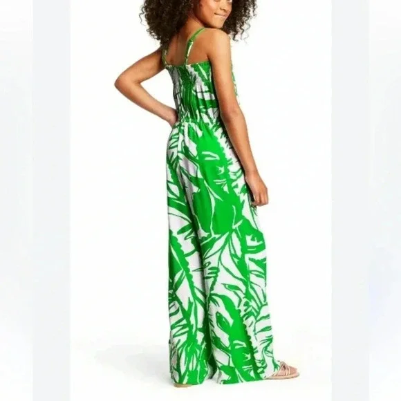 New Lilly Pulitzer Girls Boom Boom Palm Leaves Jumpsuit