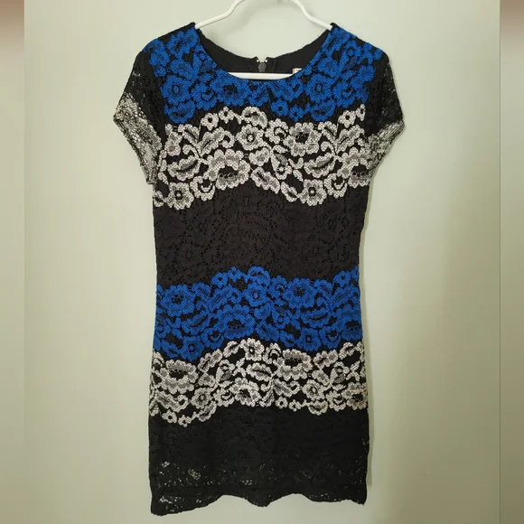Sally Miller Couture Lace Short Sleeve‎ Floral Dress Knee Small 6/7