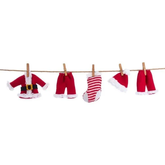 Lightweight 32-Inch Santa Suit Garland – Fun Addition to Your Holiday Decor