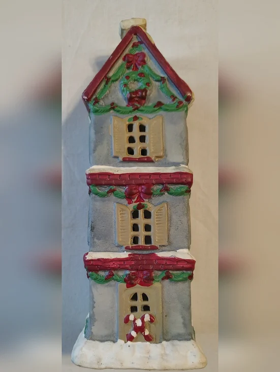 Vintage Christmas Three Story Cottage Candle Tower