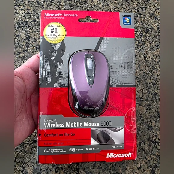 Microsoft Hardware Wireless Mouse 3000 Magenta Windows NEW In Box Sealed Rare