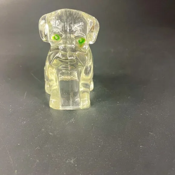 Federal Glass Clear Mopey Dog Candy Container