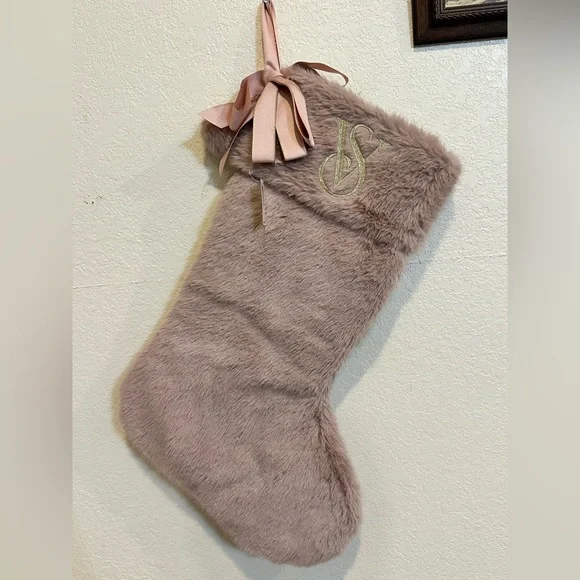 Victoria's Secret Pink Faux Fur Stocking