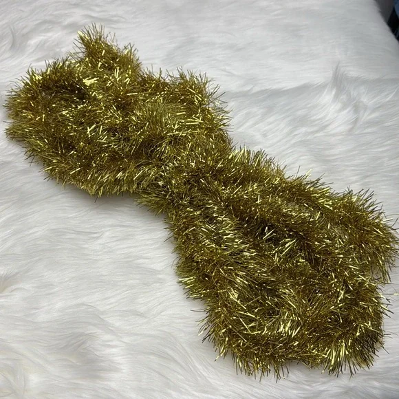 Festive Gold Tinsel Garland - 12 Feet