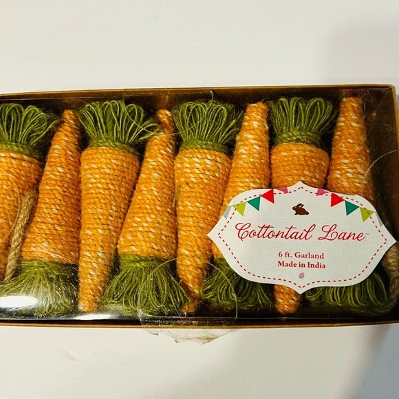 Rustic Spring Carrots Easter Garland Farmhouse Twine 6 Ft