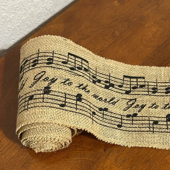 Burlap Music Note Ribbon
