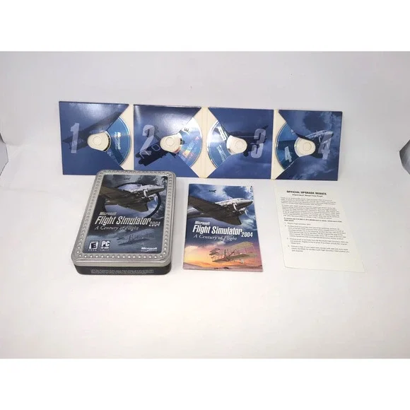 Microsoft Flight Simulator 2004 A Century of Flight PC 2003 4 Disc Set Preowned