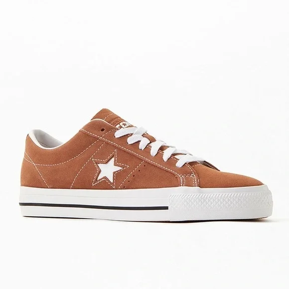 Converse Brown Low-Top Sneakers with Suede Finish