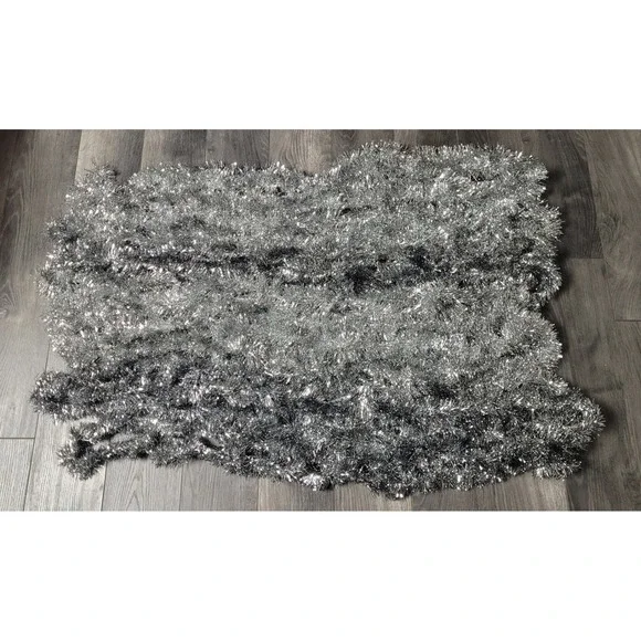 Unbranded Silver Metallic Tinsel Christmas Garland Approx 98 ft. (6×14ft/2×7ft)
