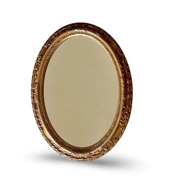 INTERCRAFT Chicago HOLLYWOOD REGENCY Bronze/Gold OVAL Wall MIRROR