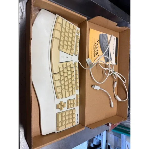 ✨ -Microsoft Natural Keyboard Elite USB PS/2 Wired Computer Split Ergonomic w/ B