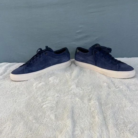 EUC Good Man Brand Blue and White Suede Sneakers with Lace-Up Design Size 8