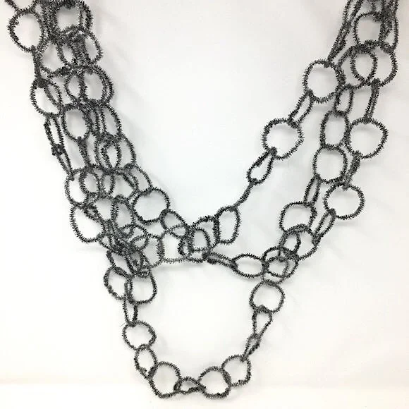 Vintage Silver Metallic Rustic Chain Christmas Holiday Garland