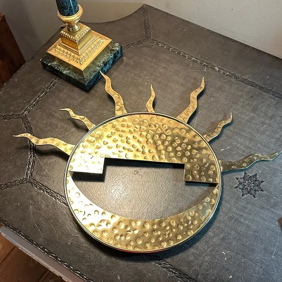 Stainless steel Sunburst Wall Accent - Gold Decorative Wall Decor