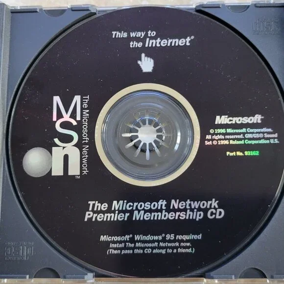 Vintage - Microsoft MSN, The Microsoft Network, 1996