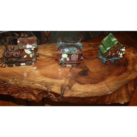 2003 3 Pc. Train Set #7751 Holiday Collection by Lincolnshire Christmas Decor