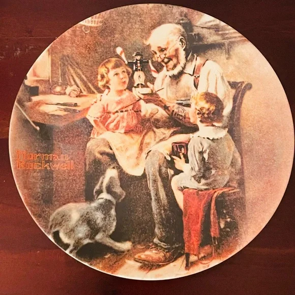 Knowles Norman Rockwell Collector Plate The Toy Maker 1977 Plate #26,685E