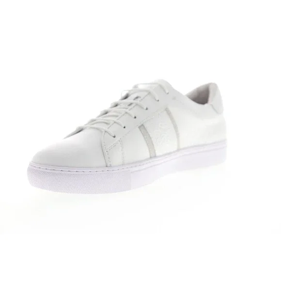 Robert Graham Delgado Mens White Embossed Leather Sneakers Shoes sz 9 rts$220