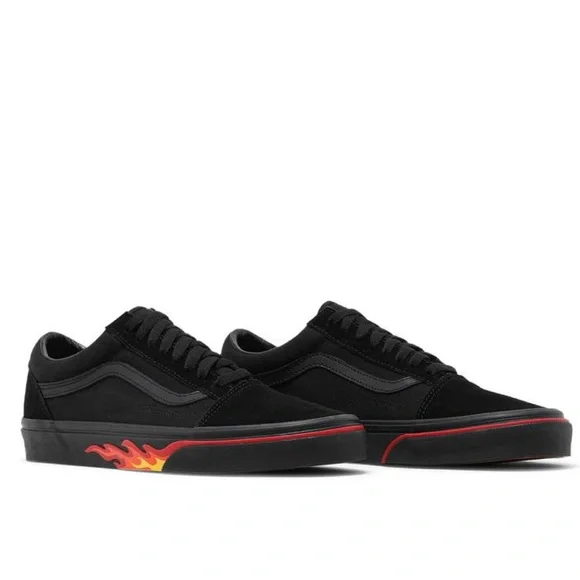 Vans Men’s Old Skool (Flame Wall) Black/Black VN0A38G1Q8Q Sneakers