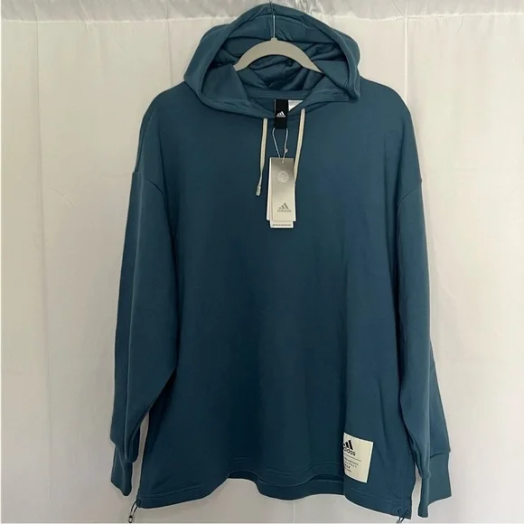 Adidas Hoodie Blue Oversized Straight Hem Knit Small NWT's