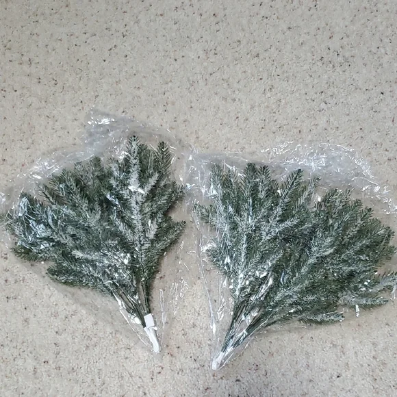 Frosted Green Holiday Pine Branches