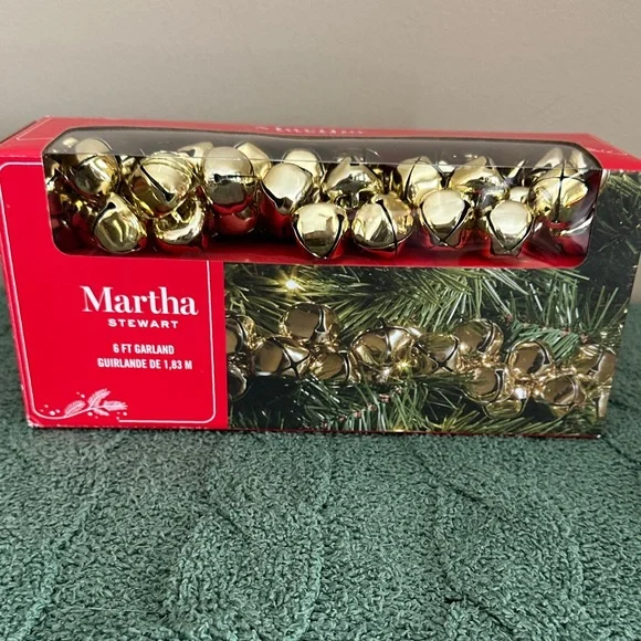 Martha Stewart Festive Holiday Christmas Tree Garland Gold Bell 🔔 NEW!