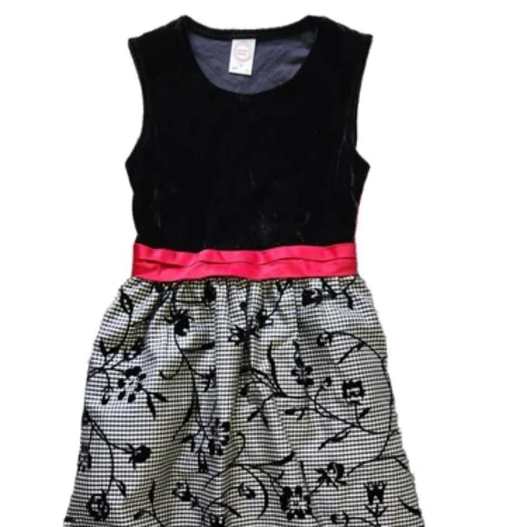 Wonder Nation Flocked Floral Holiday Dress || sz 10 EUC