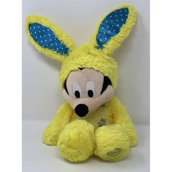 Disney Store Mickey Mouse Easter Bunny‎ Plush Yellow Marshmallow Scented 18 in