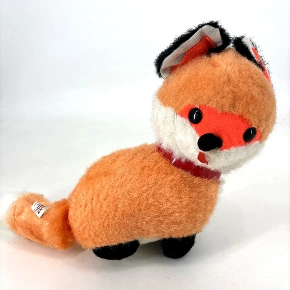 Vintage SUPERIOR TOY AND NOVELTY Plush Orange Fox Red Collar 12