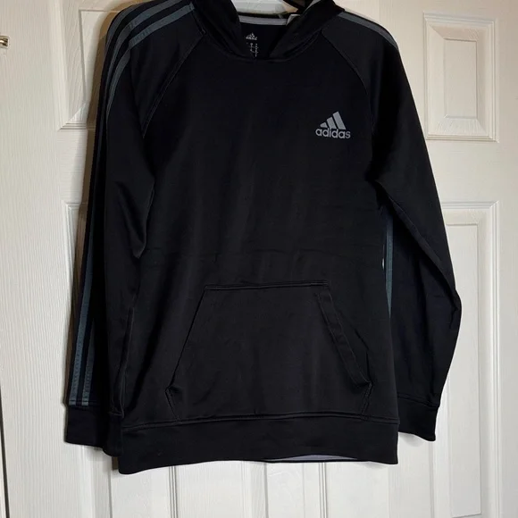Adidas Men's Black and Gray Hoodie