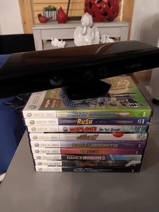 Microsoft Xbox 360 Kinect Sensor with 9 Games