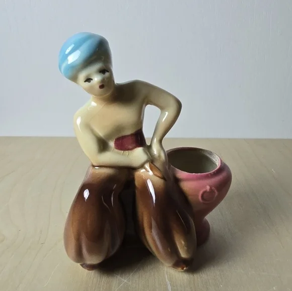 Vintage Joan Lea Creations 1950s Mid Century Ceramic Genie Aladdin Planter