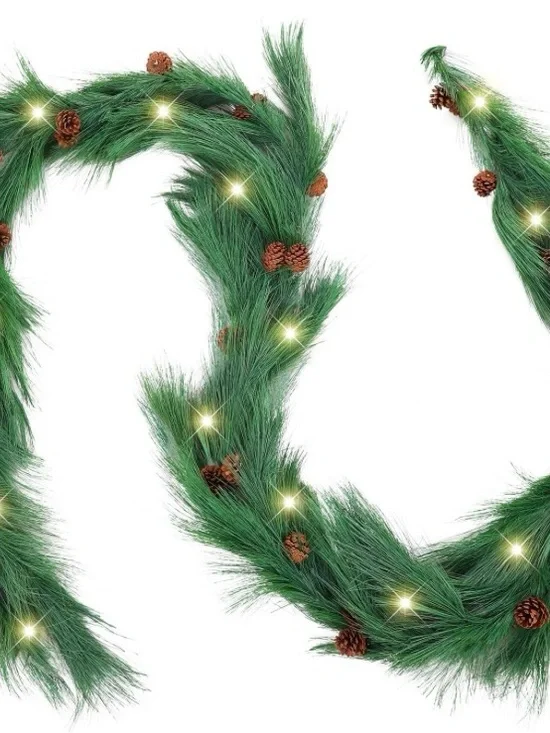 13 Ft Christmas Deluxe Norfolk Pine Garlands Artificial Long Needle Pine Cone