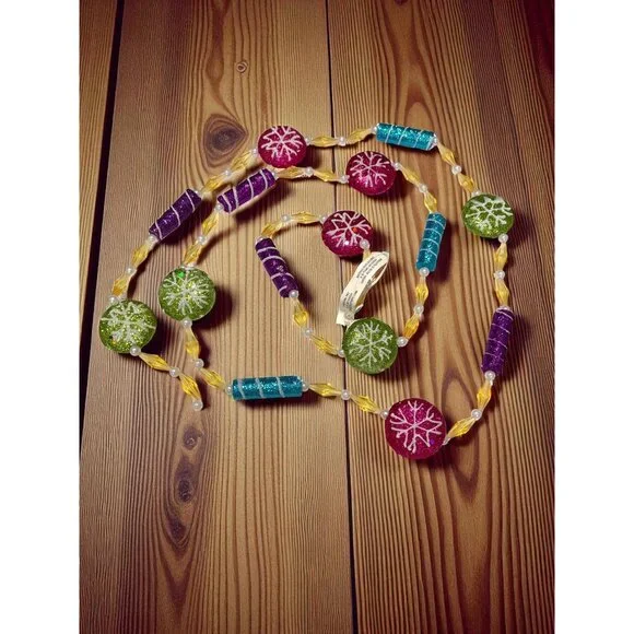 Christmas Candy Beaded Garland 6'