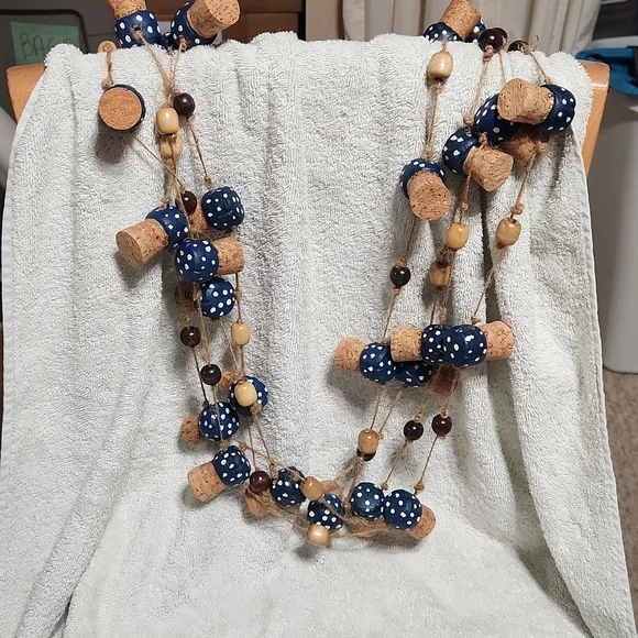 Handmade Indigo & White Woodland Toadstool Garland 208